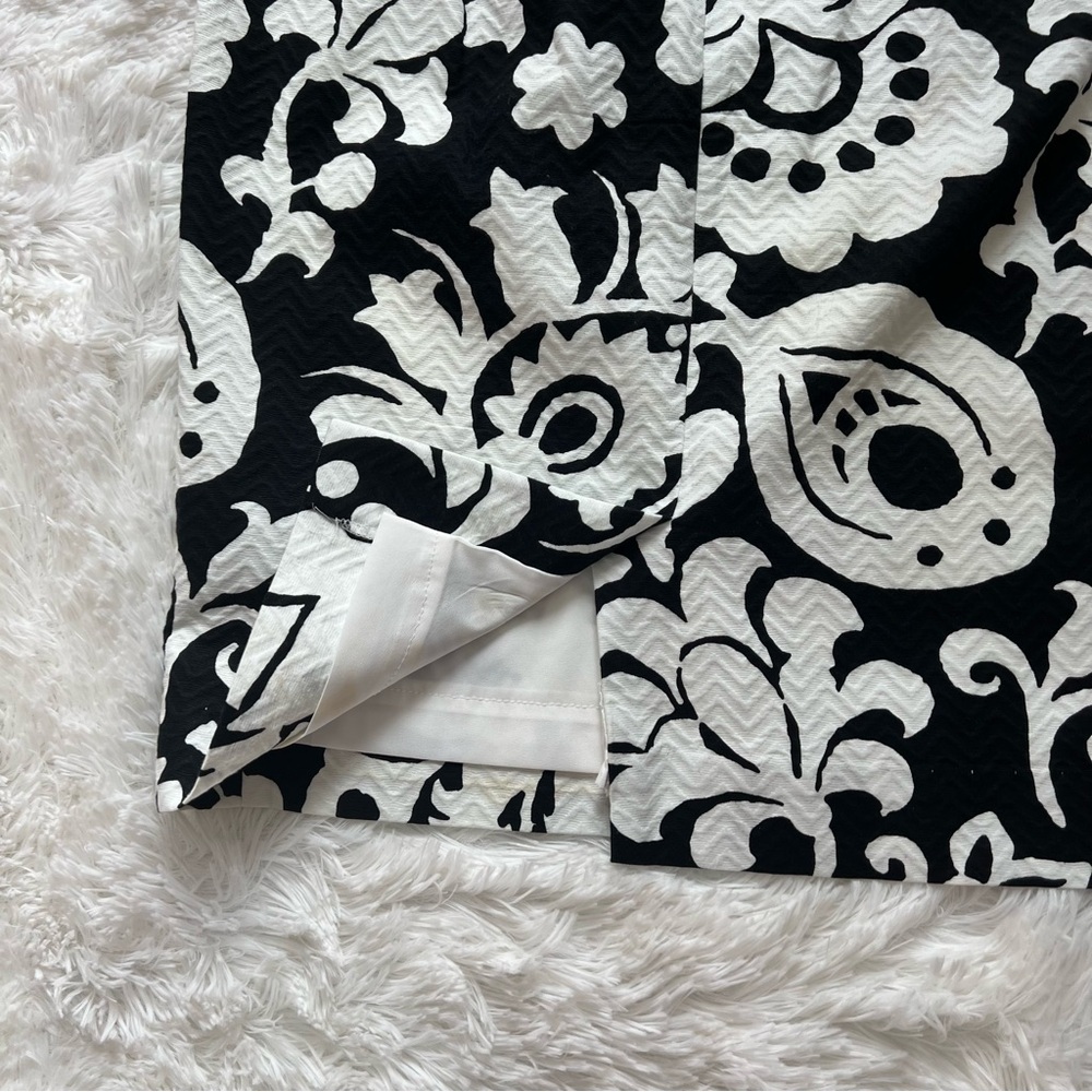 Talbots Black and White Floral Pencil Skirt Size 2 - Picture 6 of 7